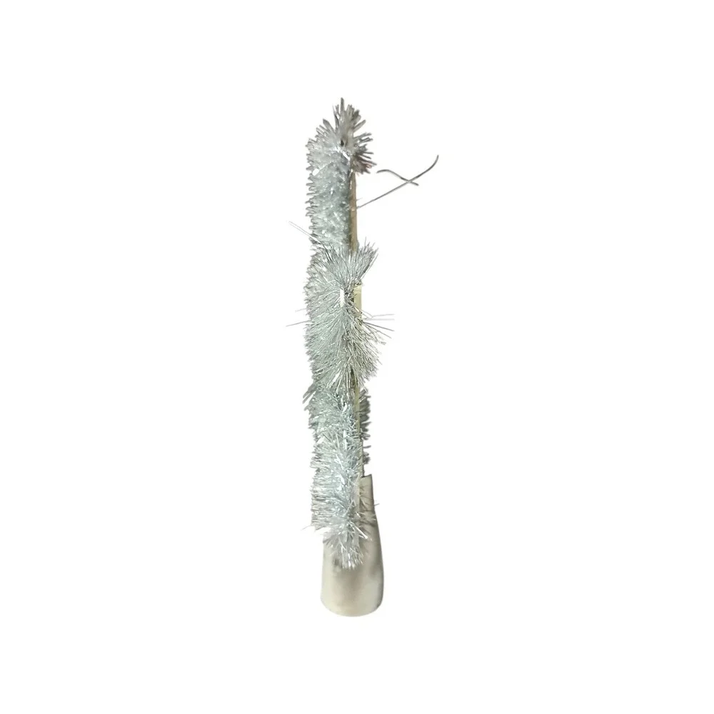 Vintage Christmas Tree Topper Foil Leaf Tinsel  7